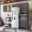 Ver imagem 1 de Cozinha Compacta 8 Portas Carvalho Nature Chumbo Fit Nicioli