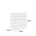 Ver imagem 2 de Cômoda Premium 5 Gavetas 1 Portas Tcil Móveis Cor:neve