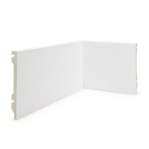 Kit 48m Linear Rodapé de Poliestireno 15cm x 15mm x 2,40m Liso Nfr Branco Ruffino