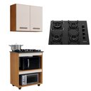Ver imagem 1 de Kit Cozinha Balcão Armário Nature/off White Turim e Cooktop 4 Bocas Itatiaia
