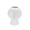 Ver imagem 4 de Vaso Decorativo Rosto em Cerâmica Branco 18x14 cm - D’Rossi