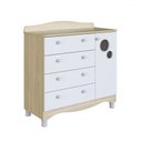 Ver imagem 3 de Cômoda Infantil 4 Gavetas 1 Porta Encanto Carvalho/Branco - Completa Móveis