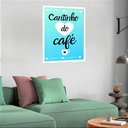 Ver imagem 2 de Quadro Decorativo Cantinho Café Azul - 70x50cm:moldura Branca
