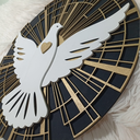 Ver imagem 2 de Decoração de Parede Religiosa Divino Espirito Santo em Mdf Aplique Dourado Quadro Vazado