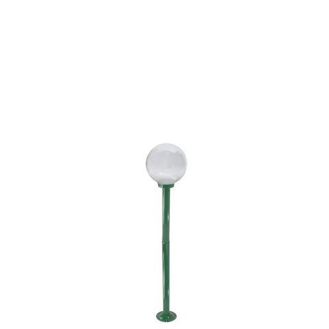 Poste de Jardim P10/b15 de 1,30m com Globo de Vidro Transparente 15x28 Verde
