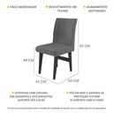 Ver imagem 3 de Conjunto 2 Cadeiras de Jantar Tokio Multimóveis Preto/Grafite