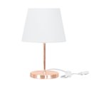 Ver imagem 1 de Abajur Eros Dome Branco Base Redonda Cobre