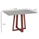 Ver imagem 4 de Mesa de Jantar 4 Lugares Retangular Isis Tampo de Vidro Off-White Pés em Madeira Maciça Imbuia