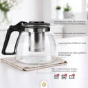 Ver imagem 2 de Bule Chaleira de Vidro 1000ml com Coador Aço Inox para Chá e Café