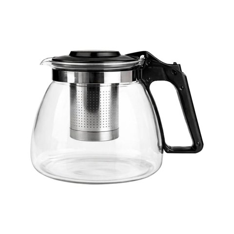 Bule Chaleira de Vidro 1000ml com Coador Aço Inox para Chá e Café