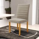 Ver imagem 1 de Cadeira de Sala de Jantar Estofada Veiga Madeira Maciça Suede Bege G78 - Gran Belo Cadeira de Jantar