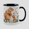 Caneca Branca com Interna Preta Y5 Capivara Mae e Filhote 1 - 1