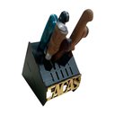 Ver imagem 3 de Porta Facas Faqueiro Organizador de Cozinha Gourmet Bbq Decor Gold