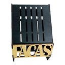 Ver imagem 2 de Porta Facas Faqueiro Organizador de Cozinha Gourmet Bbq Decor Gold