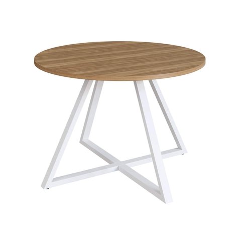 Mesa Reunião Redonda com 4 Lugares 110cm Home Office Concept Móvel na Caixa