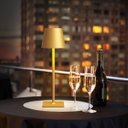 Ver mais imagens de Luminária de Mesa Clássica Dourada Led Touch sem Fio Recarregável Dimerizável Usb com 3 Tons de Luz