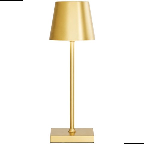 Luminária de Mesa Clássica Dourada Led Touch sem Fio Recarregável Dimerizável Usb com 3 Tons de Luz