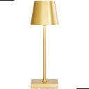 Ver imagem 1 de Luminária de Mesa Clássica Dourada Led Touch sem Fio Recarregável Dimerizável Usb com 3 Tons de Luz