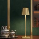 Ver imagem 3 de Luminária de Mesa Clássica Dourada Led Touch sem Fio Recarregável Dimerizável Usb com 3 Tons de Luz