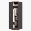 Ver imagem 2 de Guarda Roupa Ravi Canto 1 Porta Reflecta com LED Grafitto