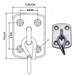 Gancho De Rede, Reforçado, Modelo Classic,Cromado,200Kg - 4