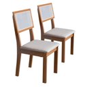 Ver imagem 1 de Conjunto 2 Cadeiras para Sala de Jantar Clara de Madeira MDF com Telinha Tipo Ratan