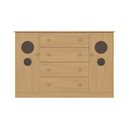Ver imagem 4 de Cômoda Infantil 125cm 2 Portas com Vidro e 4 Gavetas Pirulito Multimóveis Mp4470 Madeirado