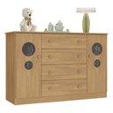 Ver imagem 2 de Cômoda Infantil 125cm 2 Portas com Vidro e 4 Gavetas Pirulito Multimóveis Mp4470 Madeirado