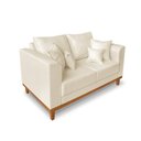 Ver imagem 3 de Sofá Viena 02 Lugares com Base de Madeira Suede Bege - Madeira Prima Deccor