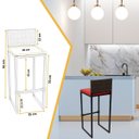 Ver imagem 2 de Kit 6 Bancos Quadrado Junco Argila para Bancada Alta Cozinha Área Gourmet Bistrô Piscina Bar