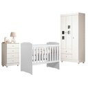 Ver imagem 1 de Guarda Roupa Life com Gaveteiro Soft e Berço Americano Carinho Branco Acetinado - Tigus