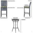 Ver imagem 1 de Mesa Bistrô e 2 Banquetas Roma Preta Corda Náutica Estofado 5 Trama Original