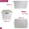 Kit 2 Caixas Container 70 Litros Branca - 4