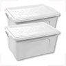 Kit 2 Caixas Container 70 Litros Branca - 1