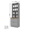 Ver imagem 3 de Cristaleira Americana Cinza com Tampo Naturale – Henn