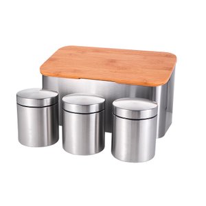 Conjunto Porta Pão Mimo Bh23351 Inox Prata