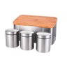 Conjunto Porta Pão Mimo Bh23351 Inox Prata - 1