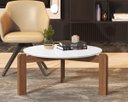 Ver imagem 4 de Mesa de Centro Sala de Estar Áustria Decoração Pés Madeira Tampo Redondo Branco