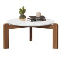 Ver imagem 1 de Mesa de Centro Sala de Estar Áustria Decoração Pés Madeira Tampo Redondo Branco