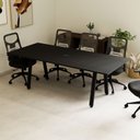Ver imagem 1 de Mesa Reunião 8 Lugares 230cm Central Tomada Escritório Industrial Executive Preto