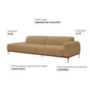 Ver imagem 3 de Sofá Living Unne 3 Lugares 210cm Terminal Direito Bouclé Camel - Nexta Casa