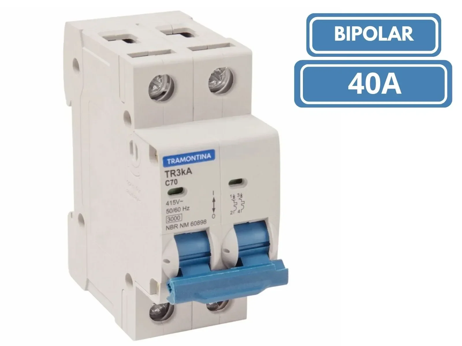 Ver imagem 1 de Disjuntor Din Tramontina Bipolar TDJ3 C40A 58012/109