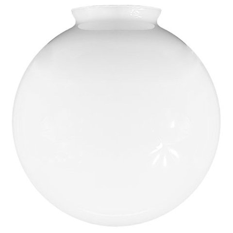 Globo de Vidro com Colar 15 X 35 P/ Poste de Jardim:branco Brilho/n/a