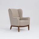 Ver imagem 3 de Poltrona Decorativa Realeza Base em Madeira Linho Aveia - Larbelle