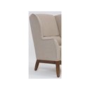 Ver imagem 5 de Poltrona Decorativa Realeza Base em Madeira Linho Aveia - Larbelle