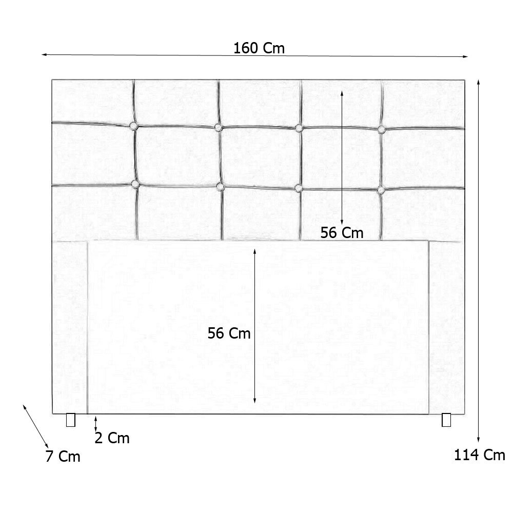 Cabeceira Cama Box Queen 160 Cm Sintético Branco Ana Luisa - MV Estofados - 4