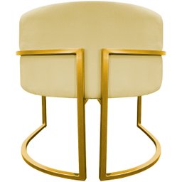 Poltrona Decorativa Para Sala Recepção Escritório Luna Suede Base de Ferro Dourada - 6