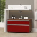 Ver imagem 1 de Gabinete para Banheiro com Rodízio 80cm 2 Gavetas Safira Inferior