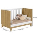 Ver imagem 4 de Berço Americano Mini Cama Q Encanto Slim Freijó Branco Acetinado - Qmovi e guarda Roupa Casal