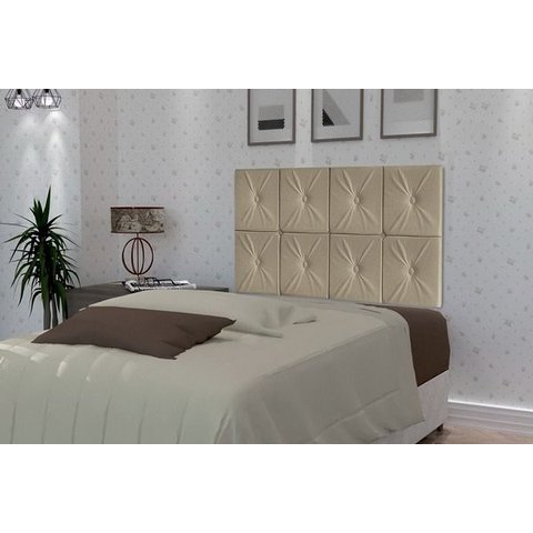 Painel de Cama Box Botão Solteiro 0,90 Elegance Cor Bege/areia - Comprar Moveis em Casa